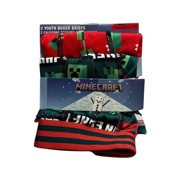 FREE ADD-ON Minecraft Youth Boxer Briefs (Pack of 2) - Brand New Size 4 X-Small - Picture 1 of 1
